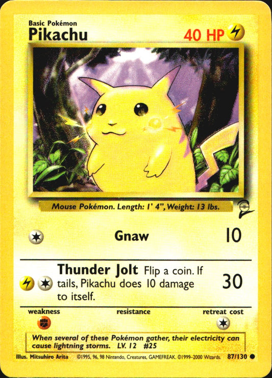 Pikachu 87/130 Base Set 2 Common Pokemon Near Mint