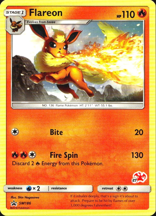 Flareon (#27 Charizard Stamped) SM186 Promo Battle Academy Pokemon Near Mint