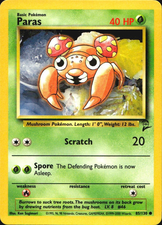 Paras 85/130 Base Set 2 Common Pokemon Near Mint