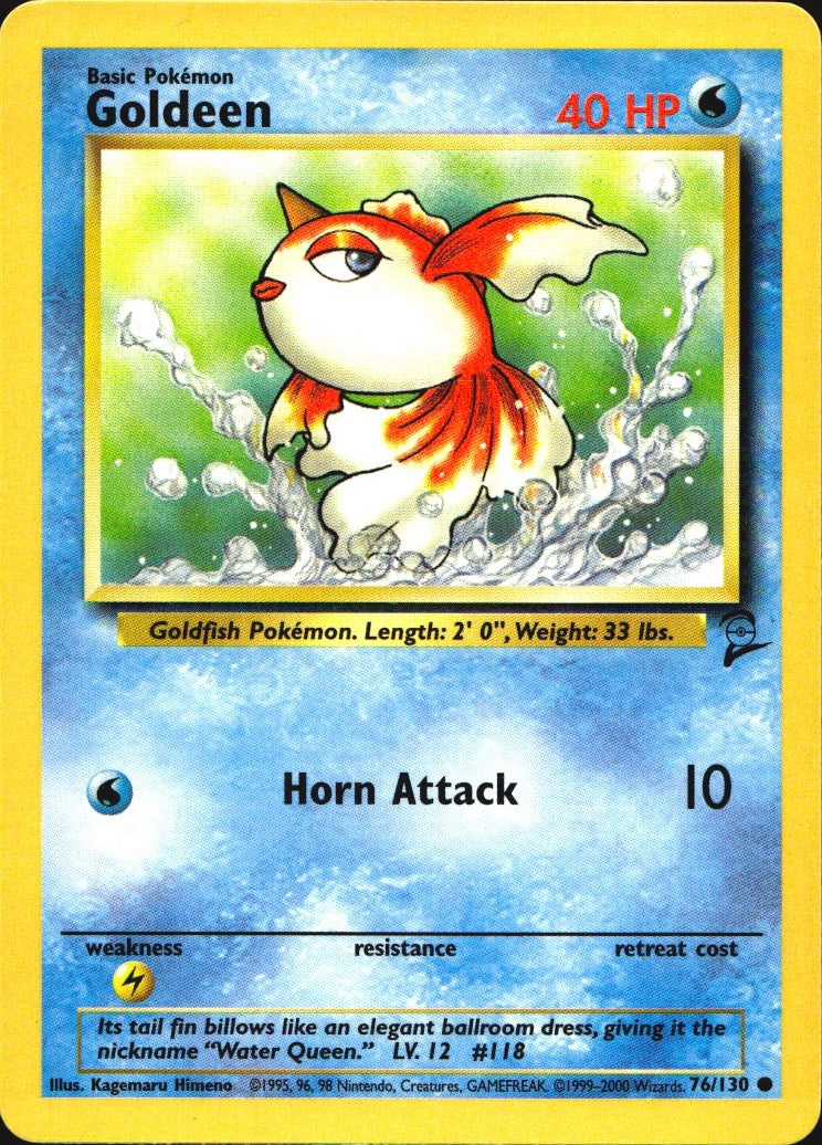 Goldeen 76/130 Base Set 2 Common Pokemon Near Mint