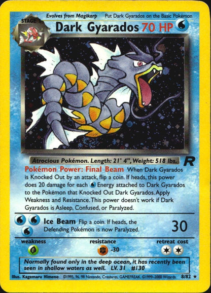 Dark Gyarados 8/82 Holo Rare Team Rocket Pokemon Moderately Played