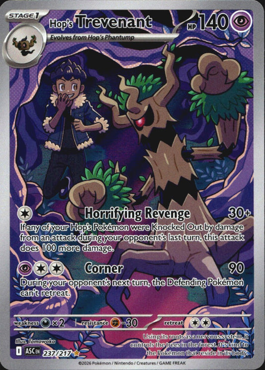 Hop's Trevenant 237/217 Ascended Heroes Illustration Rare Pokemon Holo Near Mint