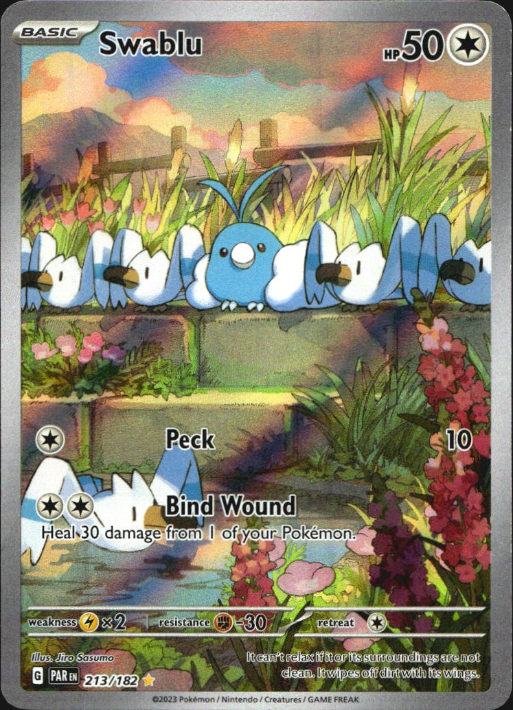 Swablu 213/182 Paradox Rift Illustration Rare Pokemon Holo Near Mint