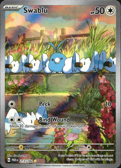 Swablu 213/182 Paradox Rift Illustration Rare Pokemon Holo Near Mint
