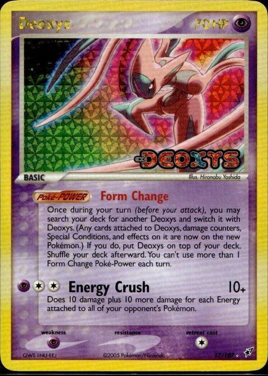 Pokemon Deoxys 17/107 ex Deoxys Reverse Holo Light Play Condition