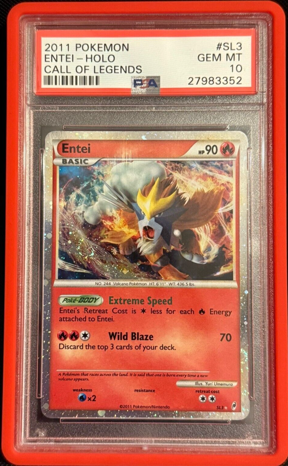 Pokemon Entei SL3 Call of Legends PSA 10 GEM MINT POP 21 HWBIN1