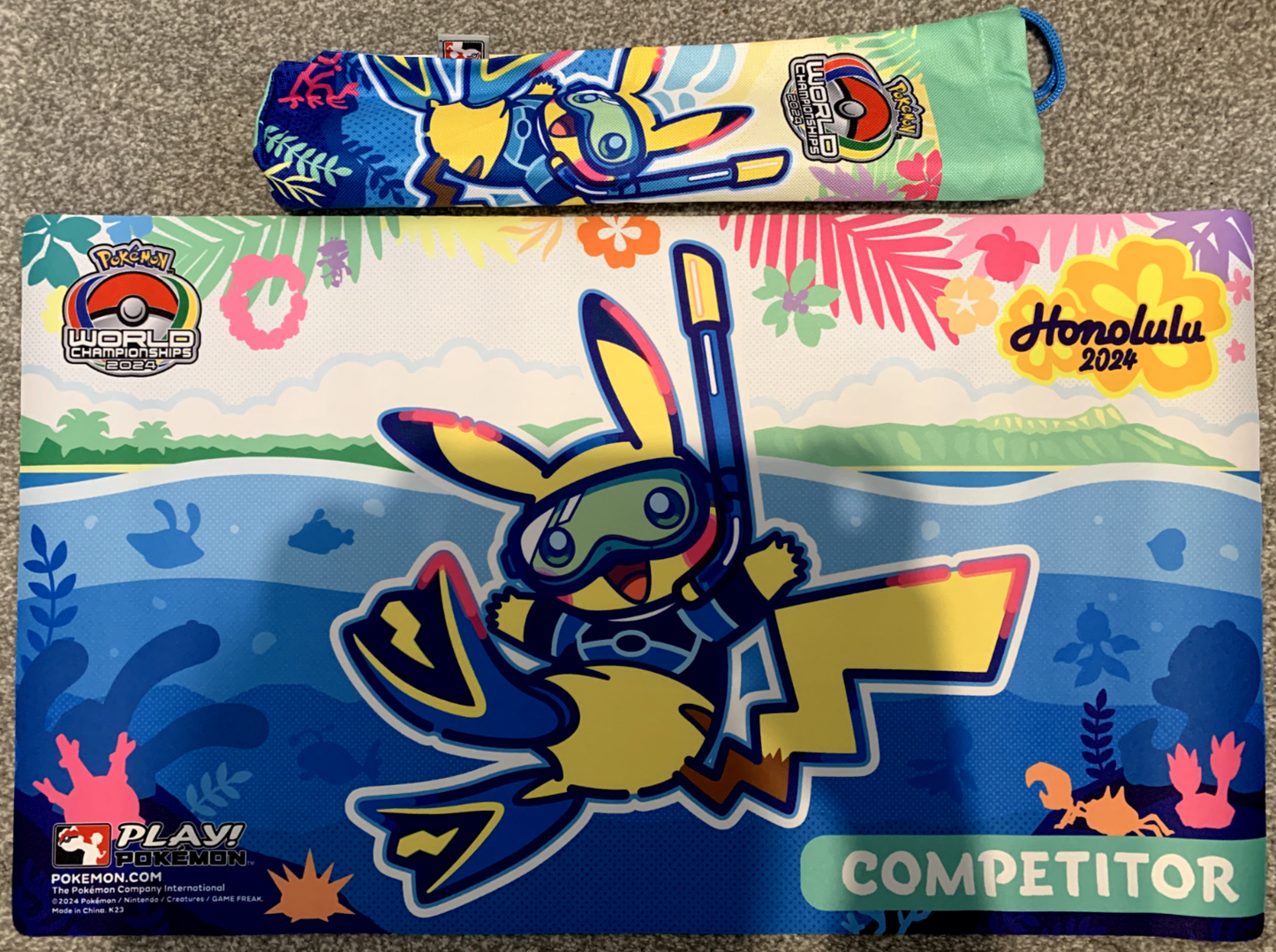 Pokemon 2024 Worlds Hawaii Honolulu Competitor exclusive Playmat and Bag