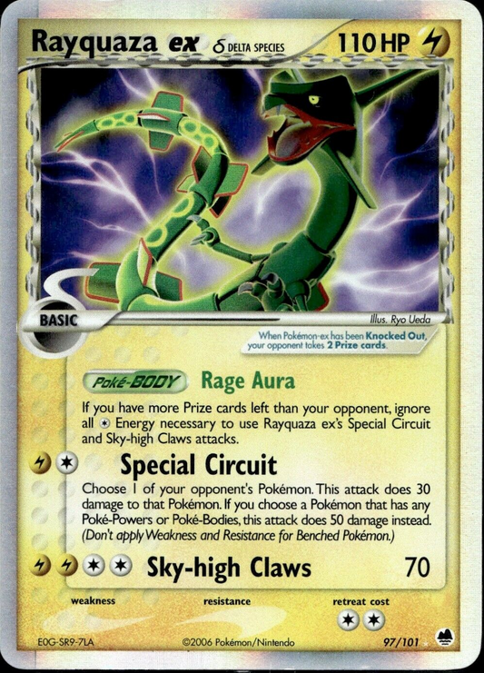 Pokemon Rayquaza ex 97/101 Dragon Frontiers Light Play Condition