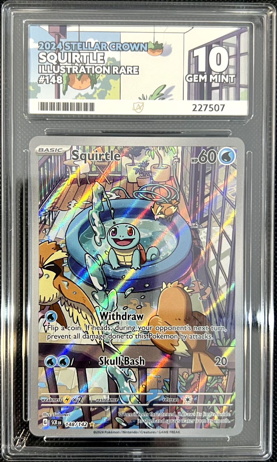 Pokemon Squirtle 148/142 S&V Stellar Crown ACE 10 GEM MINT (2)