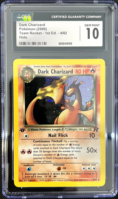 Pokemon Dark Charizard 4/82 1st Edition Holo Team Rocket CGC 10 GEM MINT