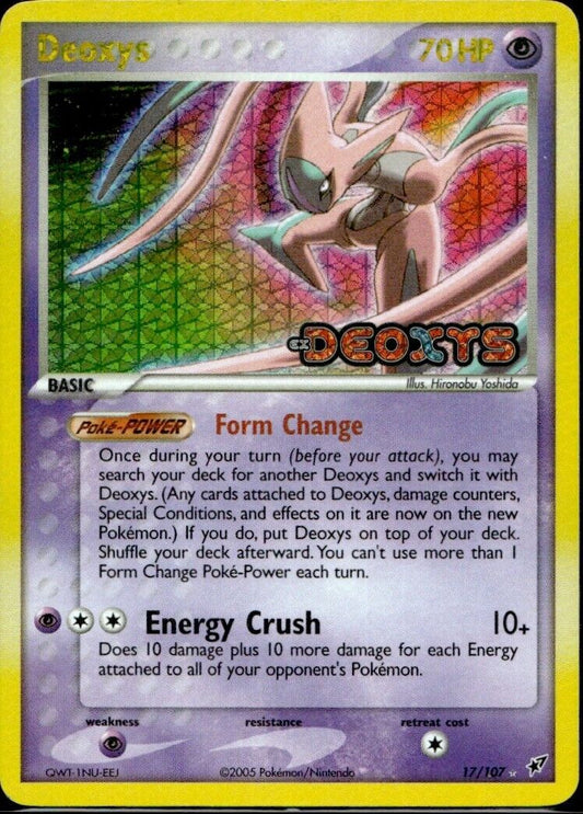 Pokemon Deoxys 17/107 ex Deoxys Reverse Holo Near Mint Condition