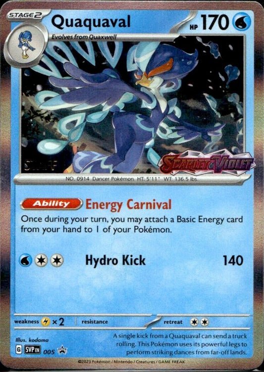 Pokemon Quaquaval SVP 005 Scarlet & Violet Staff Promo Near Mint Condition