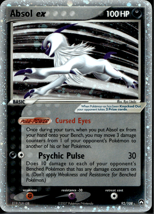 Pokemon Absol ex 92/108 ex Power Keepers Light Play Condition