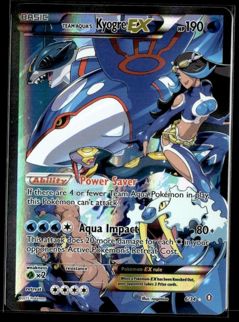 Pokemon Kyogre ex 6/32 X&Y Double Crisis Light Play Condition