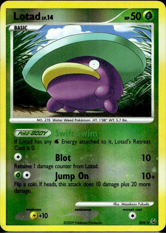 Pokemon Lotad SH4 Platinum Light Play Condition