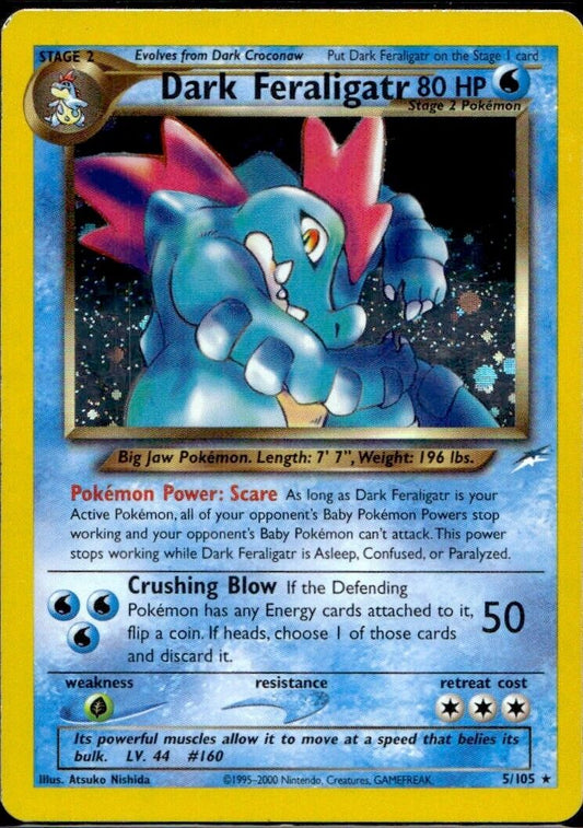 Pokemon Feraligatr 5/105 Neo Destiny Holo Light Play Condition