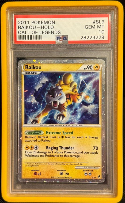 Pokemon Raikou SL9 Call of Legends PSA 10 GEM MINT POP 17 HWBIN1