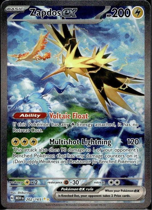 Pokemon Zapdos ex 202/165 S&V 151 English Near Mint Condition