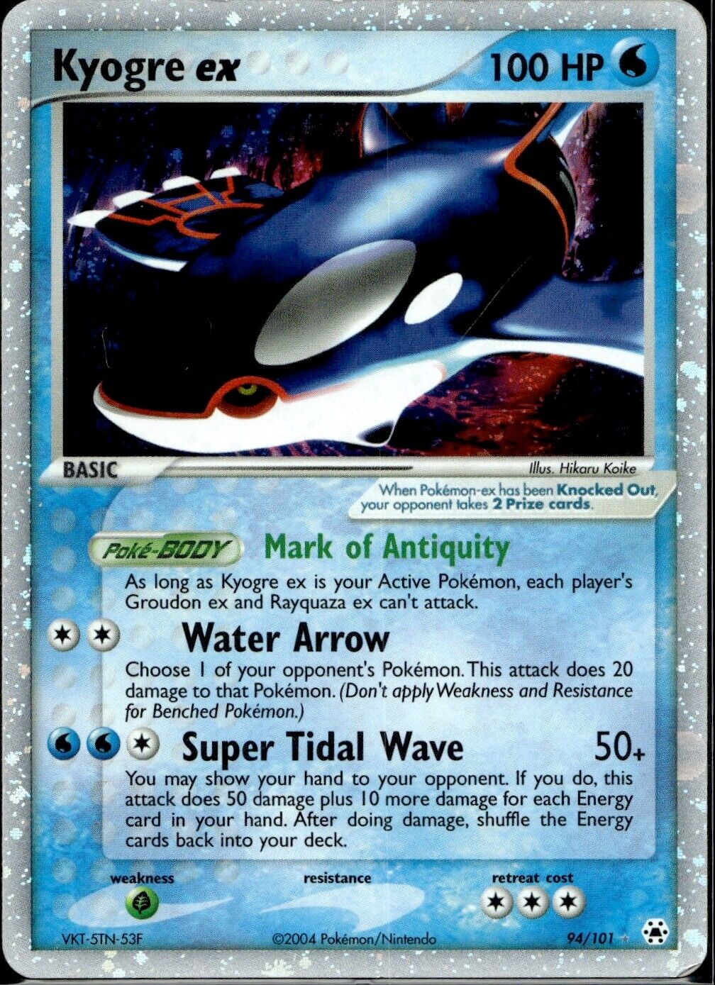 Pokemon Kyogre ex 94/101 ex Hidden Legends Near Mint Condition