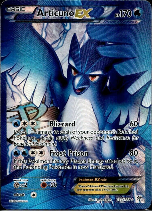 Pokemon Articuno ex 132/135 B&W Plasma Storm Light Play Condition