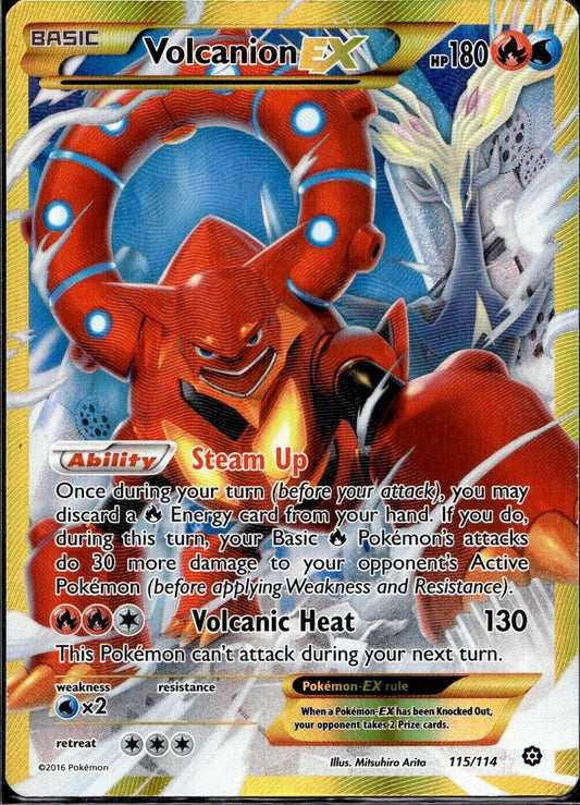 Pokemon Volcanion ex 115/114 X&Y Steam Siege Light Play Condition