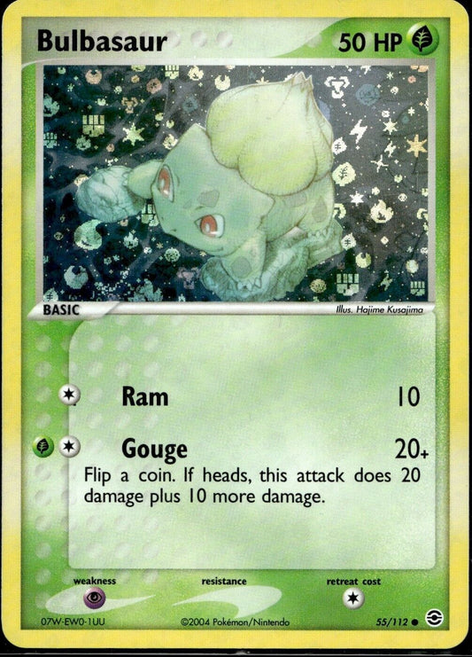 Pokemon Bulbasaur 55/112 ex Fire Red Leaf Green Reverse Holo Near Mint Condition