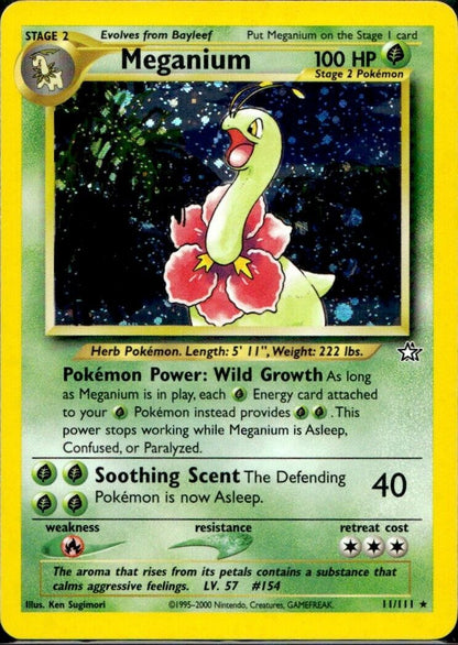 Pokemon Meganium 11/111 Neo Genesis Holo Near Mint Condition