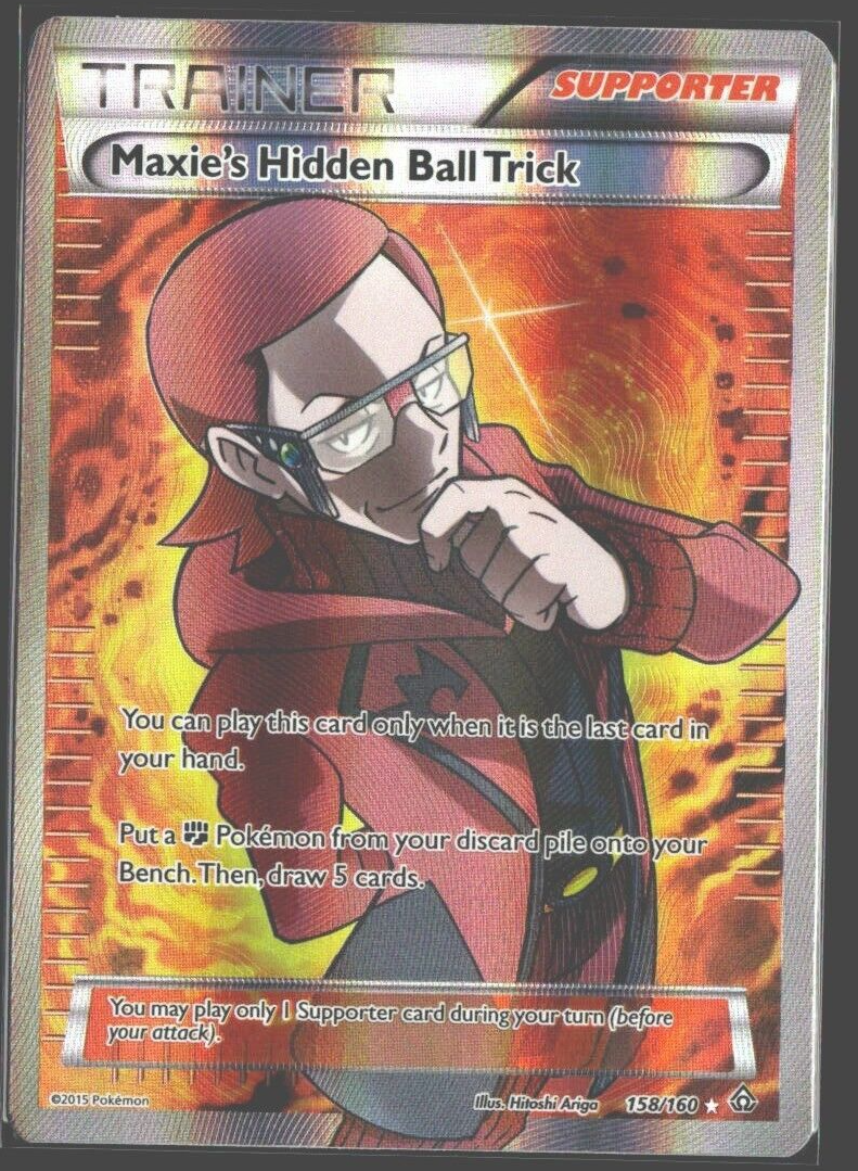 Pokemon Maxie's Hidden Ball Trick 158/160 X&Y Primal Clash Light Play Condition