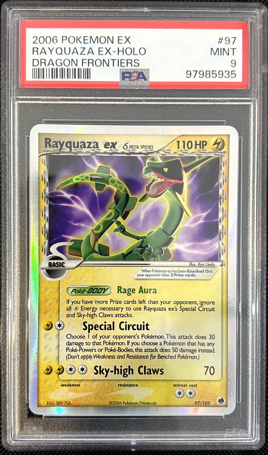 Pokemon Rayquaza ex 97/101 ex Dragon Frontiers PSA 9 MINT