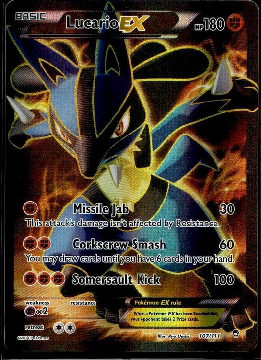 Pokemon Lucario ex 107/111 X&Y Furious Fists Light Play Condition