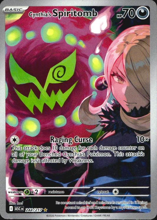 Cynthia's Spiritomb 244/217 Illustration Rare Ascended Heroes Pokemon Near Mint