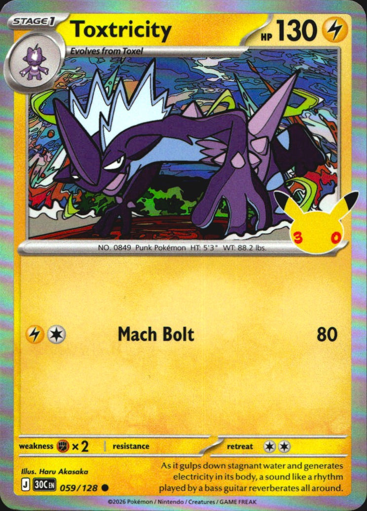 Toxtricity 059/128 ME: 30th Celebration Common Pokemon Holo Near Mint