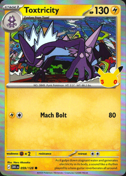 Toxtricity 059/128 ME: 30th Celebration Common Pokemon Holo Near Mint