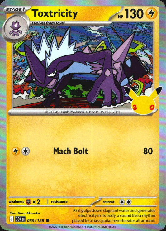 Toxtricity 059/128 ME: 30th Celebration Common Pokemon Holo Near Mint
