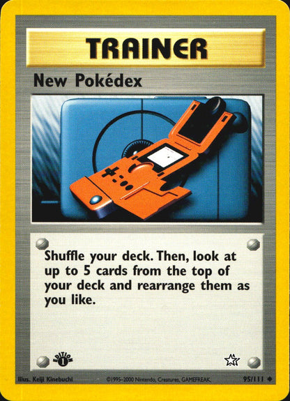 New Pokedex 95/111 Uncommon Neo Genesis Pokemon 1st Edition Near Mint