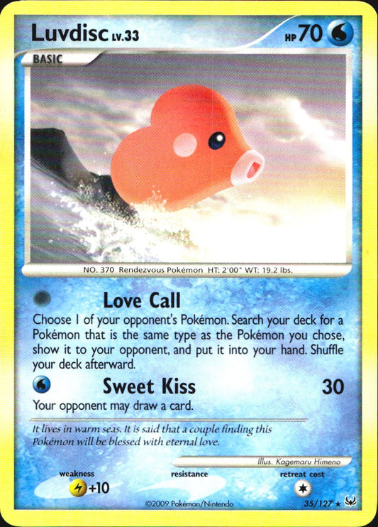 Luvdisc 35/127 Platinum Rare Pokemon Near Mint
