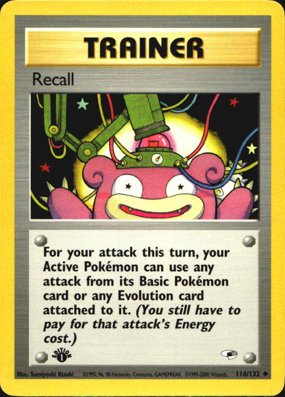 Recall 116/132 Gym Heroes Uncommon Pokemon 1st Edition Near Mint