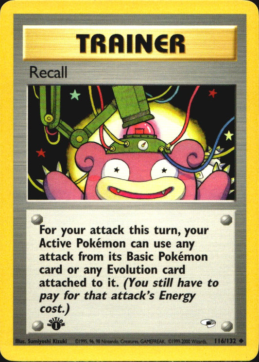Recall 116/132 Gym Heroes Uncommon Pokemon 1st Edition Near Mint