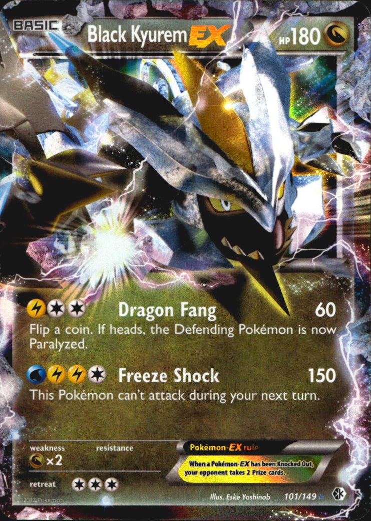 Black Kyurem EX 101/149 Boundaries Crossed Holo EX Rare Pokemon Near Mint