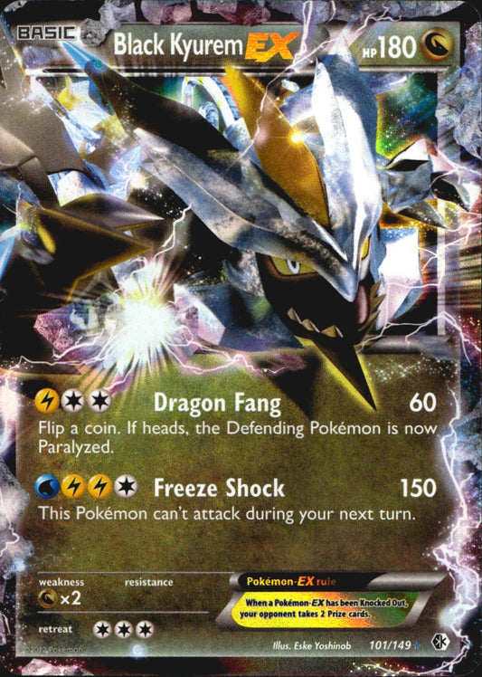 Black Kyurem EX 101/149 Boundaries Crossed Holo EX Rare Pokemon Near Mint