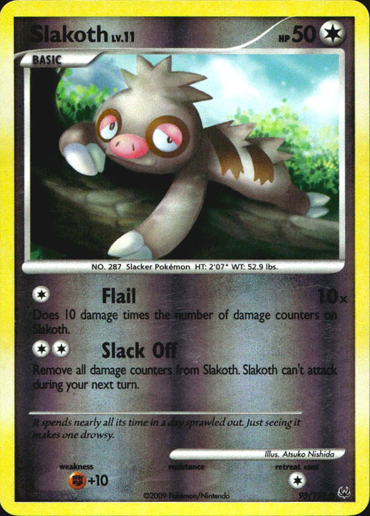 Slakoth 95/127 Platinum Common Pokemon Reverse Holo Near Mint