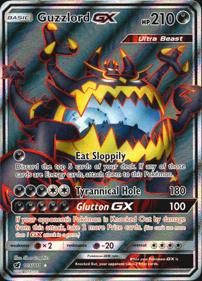 Guzzlord GX 105/111 Ultra Rare Crimson Invasion Pokemon Near Mint