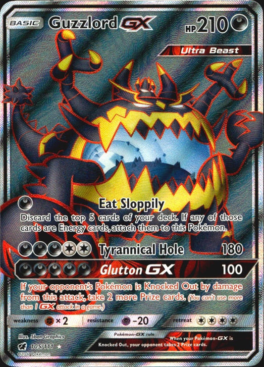 Guzzlord GX 105/111 Ultra Rare Crimson Invasion Pokemon Near Mint