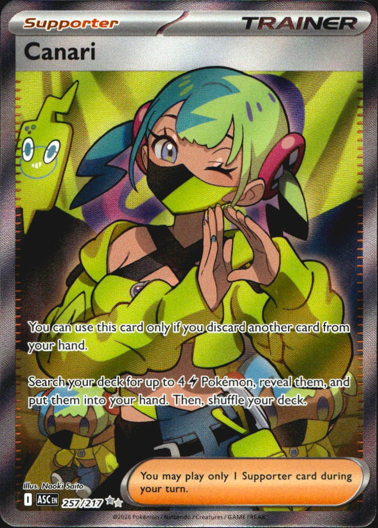 Canari 257/217 Ascended Heroes Ultra Rare Pokemon Holo Near Mint