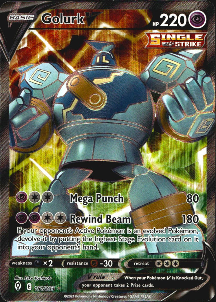Golurk V 181/203 Evolving Skies Ultra Rare Pokemon Holo Near Mint