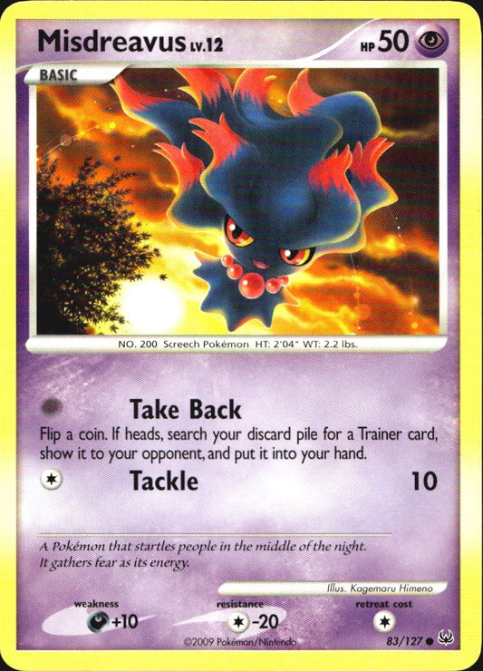 Misdreavus 83/127 Platinum Common Pokemon Near Mint
