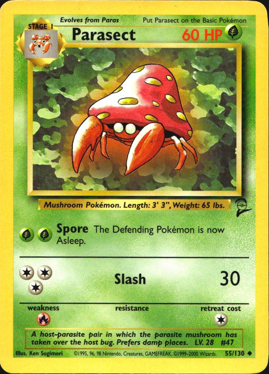 Parasect 55/130 Base Set 2 Uncommon Pokemon Near Mint