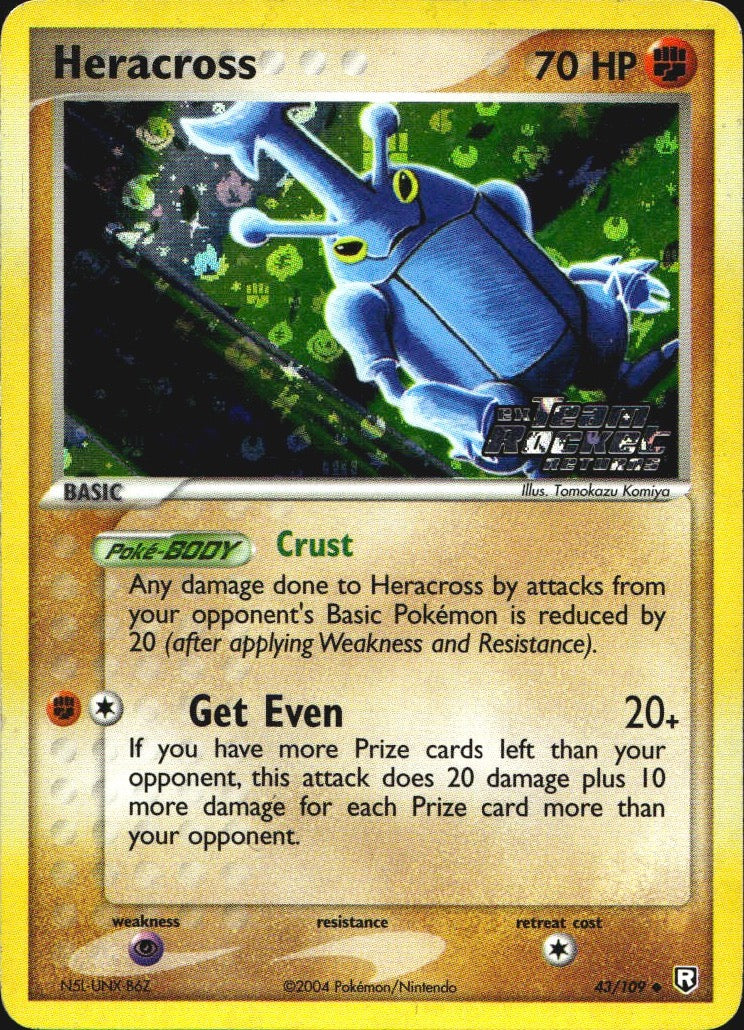 Heracross 43/109 Team Rocket Returns Uncommon Pokemon Reverse Holo LP