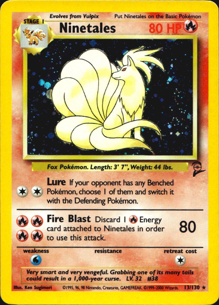 Ninetales 13/130 Holo Rare Base Set 2 Pokemon Near Mint