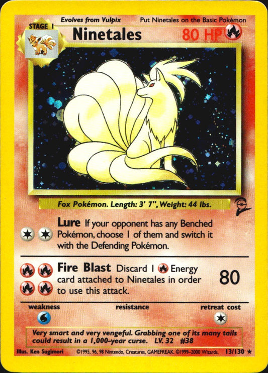 Ninetales 13/130 Holo Rare Base Set 2 Pokemon Near Mint